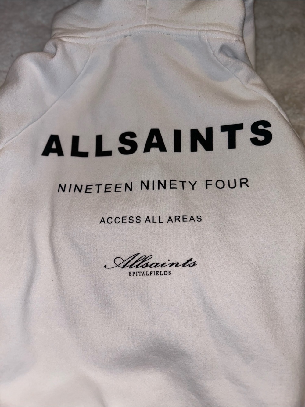 Women’s White All Saints Hoodie Medium - Picture 3 of 3
